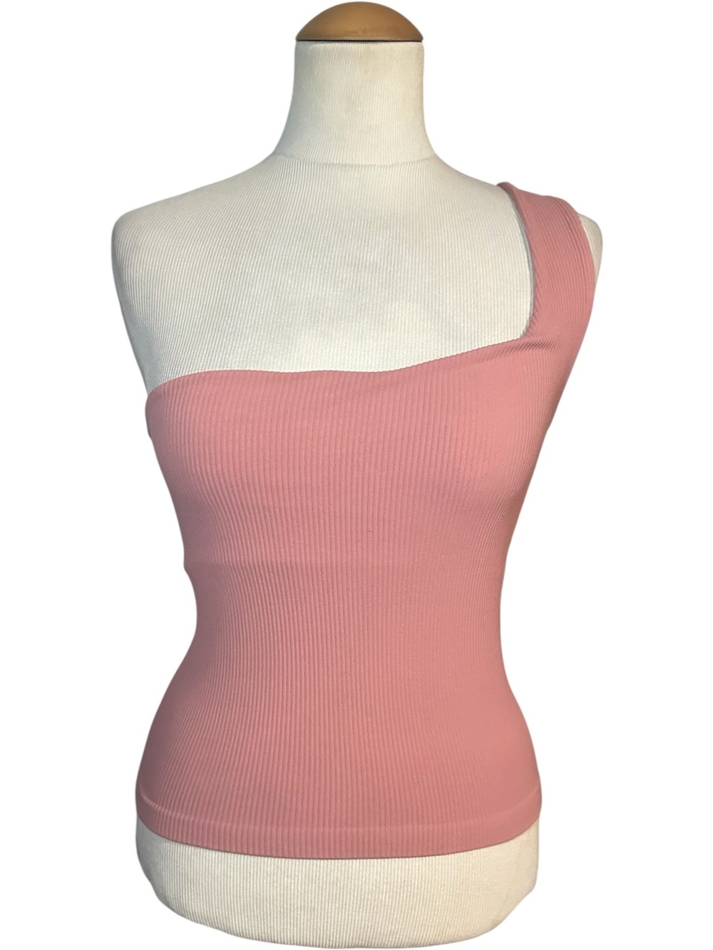 Intimately Free People One-Shoulder Ribbed Tank Top Mauve Pink Size M/L